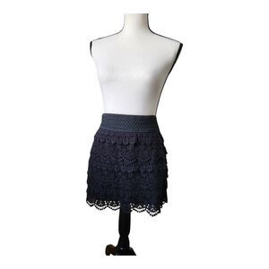 💕Multi tier 100% cotton lace mini skirt